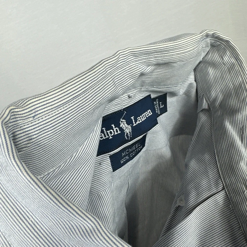 Polo Ralph Lauren Shirt Mens Large McMeel Long Sleeve‎ Button Down Oxford Stripe